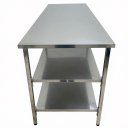 Ver imagem 6 de Mesa de Aço Inox Industrial 140x60x90 cm com 2 Prateleiras Plano Liso