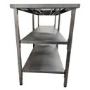Ver imagem 5 de Mesa de Aço Inox Industrial 140x60x90 cm com 2 Prateleiras Plano Liso