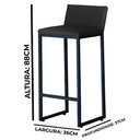 Ver imagem 3 de Banqueta Alta P/ Bancada Área Gourmet C/ Encosto e Apoio de Pés Courino Base Preta - Twdecora