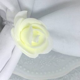 Porta Guardanapo Botão de Rosa EVA (Branco Neve) - 4 unidades - 2