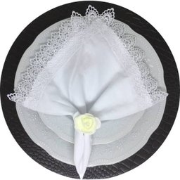 Porta Guardanapo Botão de Rosa EVA (Branco Neve) - 4 unidades - 5