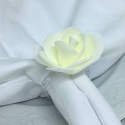 Porta Guardanapo Botão de Rosa EVA (Branco Neve) - 4 unidades - 4