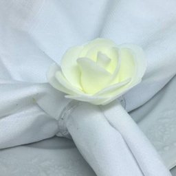 Porta Guardanapo Botão de Rosa EVA (Branco Neve) - 4 unidades - 1