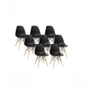 Ver imagem 1 de Kit 8 Cadeiras Eiffel Charles Eames Dkr Base Madeira Preta