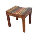 Ver imagem 2 de Banco Banqueta De Jardim varanda sala piscina 1 Lugar Madeira Demolição pátina colorida MINAS ARTE P