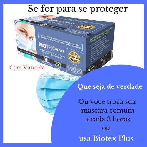 Mascara Antiviral Que Elimina Vírus - Temos Anvisa E Unicamp - azul ou branca - 3