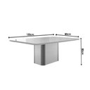Ver imagem 2 de Conjunto: Mesa de Cozinha Pietá Tampo c/ Vidro Curvo 120cm+4 Cadeiras Maldivas Naturale/Off White