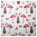 Ver imagem 1 de Kit 4 Guardanapo de Tecido Flamingo Abacaxi 40cmx40cm