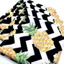 Ver imagem 3 de Kit 4 Guardanapo de Tecido Zigzag Abacaxi 40cmx40cm