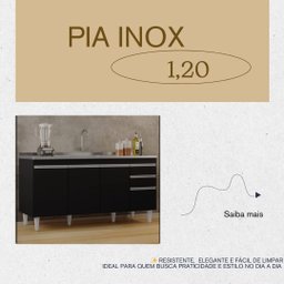 Pia Inox 1,20 Lisa + Válvula - 2