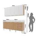 Ver imagem 3 de Cozinha Compacta 4 Peças com Armário e Balcão com Tampo Multimóveis CR20448