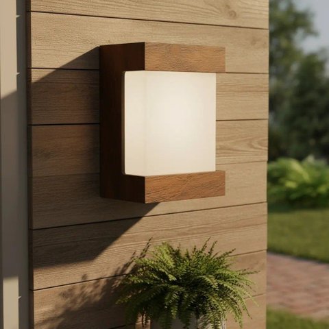 Arrandela para Paredes Moderna de MDF 20 cm Estrutura Imbuia 40120