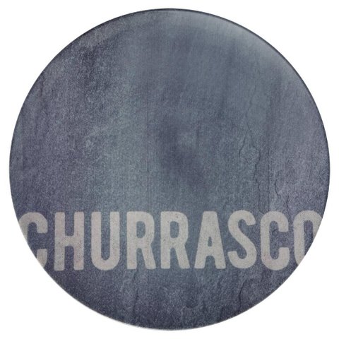 Prato Raso Churrasco Stone 28cm Tramontina em Porcelana Decorada Avulso Sortido Almoço Jantar