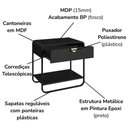 Ver imagem 5 de Mesa de Cabeceira 1 Gaveta Organica 60 Cm 28061 Artesano Nero Preto