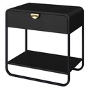 Ver imagem 1 de Mesa de Cabeceira 1 Gaveta Organica 60 Cm 28061 Artesano Nero Preto