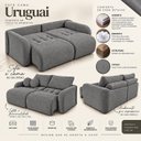 Ver mais imagens de Sofá Cama Casal Retrátil e Reclinável 5 Lugares Grafite Uruguai 276cm