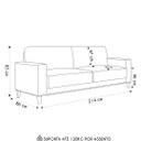 Ver imagem 4 de Sofá 3 Lugares Sala Estar Living 214cm Zaire M22 Linho Areia - Mpozenato