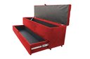 Ver imagem 1 de Recamier Puff Baú Sapateira com Gaveta 1,38cm para Cama Box Padrão - Vermelho