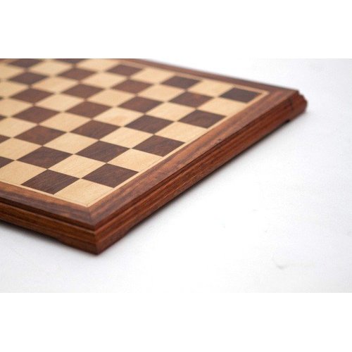 Tabuleiro para dama/xadrez em madeira marchetada. Medid