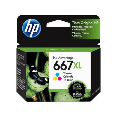 Cartucho de Tinta HP 667XL Colorido Advantage de Alto Rendimento Original Hp 2376 Hp 2776 Hp 6476