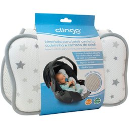 Almofada para Bebê Conforto, Carrinho de Bebê, Cinza, Clingo - 2
