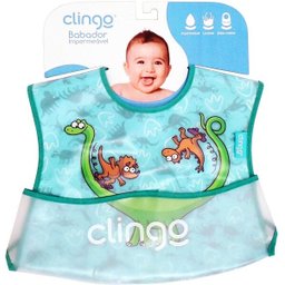 Babador Impermeável Dino com Bolso Coletor, Clingo - 2
