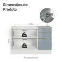 Ver imagem 2 de Balcão Gabinete de Pia 120 Cm 2 Portas 3 Gavetas (sem Tampo) Branco/cinza Lux Madesa Branco/cinza