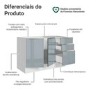 Ver imagem 3 de Balcão Gabinete de Pia 120 Cm 2 Portas 3 Gavetas (sem Tampo) Branco/cinza Lux Madesa Branco/cinza