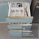 Ver imagem 6 de Balcão Gabinete de Pia 120 Cm 2 Portas 3 Gavetas (sem Tampo) Branco/cinza Lux Madesa Branco/cinza