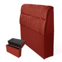 Ver imagem 1 de Cabeceira Imperador Para Cama Box Casal 140cm Suede - Renascer Decor:Vermelho
