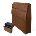 Ver imagem 1 de Cabeceira Imperador Para Cama Box Solteiro 120cm Suede - Renascer Decor:Marrom