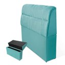 Ver imagem 1 de Cabeceira Imperador Para Cama Box Solteiro 120cm Suede - Renascer Decor:Turquesa