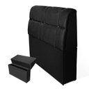 Ver imagem 1 de Cabeceira Imperador Para Cama Box Solteiro 120cm Suede - Renascer Decor:Preto