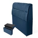 Ver imagem 1 de Cabeceira Imperador Para Cama Box Solteiro 120cm Suede - Renascer Decor:Azul Marinho