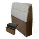 Ver imagem 1 de Cabeceira Imperador Para Cama Box Solteiro 120cm Suede - Renascer Decor:Bege / Marrom