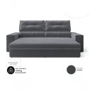 Ver imagem 4 de Sofá com Chaise Hera 3 Lugares Retrátil e Reclinável 170cm Grafite Suede