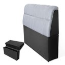Ver imagem 1 de Cabeceira Imperador Para Cama Box Solteiro 100cm Suede - Renascer Decor:Cinza / Preto
