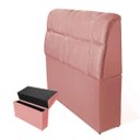 Ver imagem 1 de Cabeceira Imperador Para Cama Box Solteiro 90cm Suede - Renascer Decor:Rosa