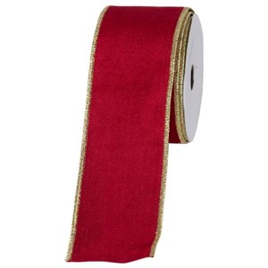Fita de Natal Vermelho com Borda Dourado 9,14 Mx6,3cm
