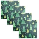 Ver imagem 2 de Kit 4 Guardanapos de Tecido Árvore de Natal Verde 40cmx40cm
