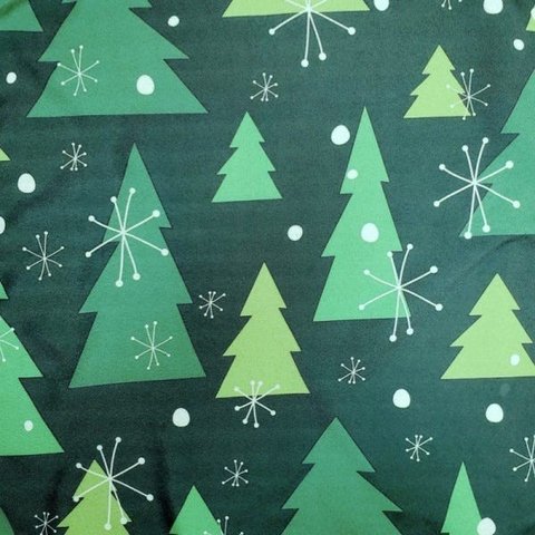 Kit 4 Guardanapos de Tecido Árvore de Natal Verde 40cmx40cm