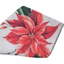 Ver imagem 3 de Kit 4 Guardanapos de Tecido Flor Natal 40cmx40cm