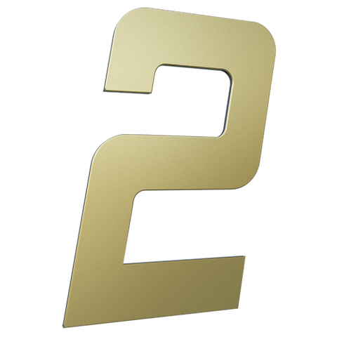 Número 130mm Garbo Font - Ouro Escovado 2