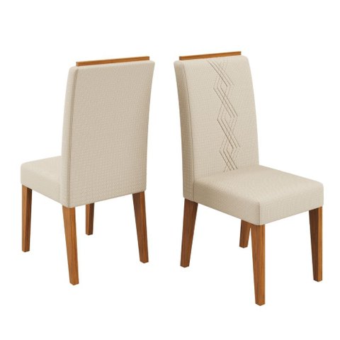 Conjunto de 2 Cadeiras Estofada Sala de Jantar Tati