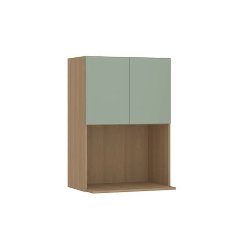 Armário de Parede Modulado 60cm com Nicho de Micro-ondas 2 Portas Slim Luciane