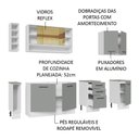 Ver imagem 5 de Armário de Cozinha Completa 220cm Branco/Cinza Agata da Thêmis Madesa