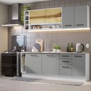 Ver imagem 1 de Armário de Cozinha Completa 220cm Branco/Cinza Agata da Thêmis Madesa