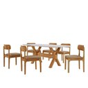 Ver imagem 4 de Sala de Jantar Mesa Star Tampo Laqueado e 6 Cadeiras Turim/laq Off/cinam. Imbuia