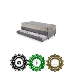 Bicama Box Solteiro Linho 96x203x28 cm com Colchão Airtech Ortobom Molas Ensacadas - 5