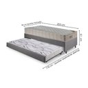 Ver imagem 2 de Bicama Box Solteiro Linho 96x203x28 cm com Colchão Airtech Ortobom Molas Ensacadas